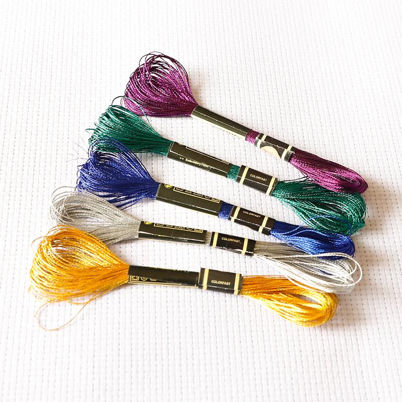 16M/roll Multi-color Gold And Silver Thread Computer Embroidery Gold Thread DIY Cross-stitch Metal Thread TJ20500