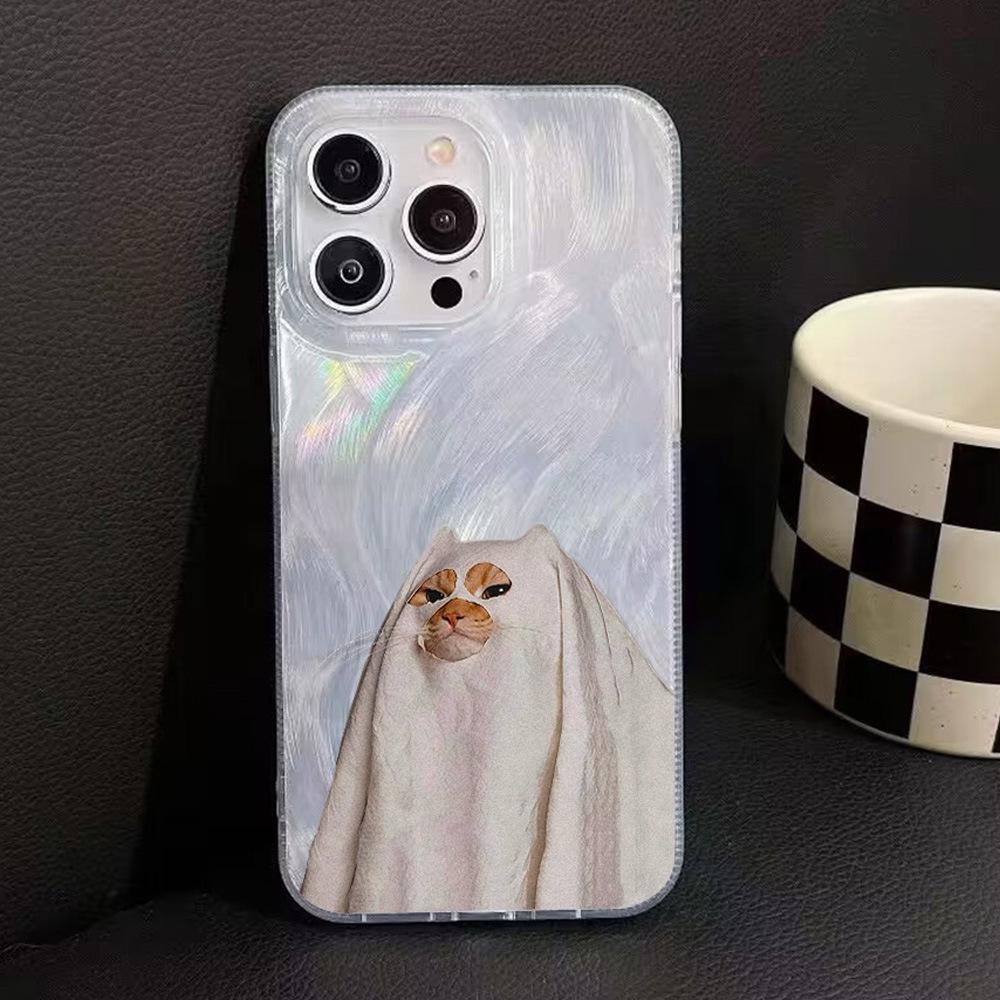 

iPhone 17 Pro Max Halloween Small Cat Feather Yarn Case for 14/15/16 iPhone 15 Pro