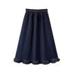 Spring/Summer Plus Size Elastic Waist Denim Skirt: Figure-Flattering, Tummy-Concealing, Fashionable Ruffle Hem for Women