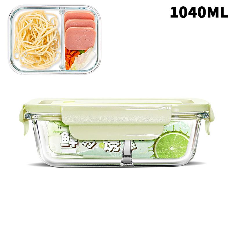 1/2/3 Fack Förtjockad Läckagesäker Mikrovågsugnssäker Matlåda Hög Borosilikatglas Bento-låda Med Lock Lufttäta Matlådor