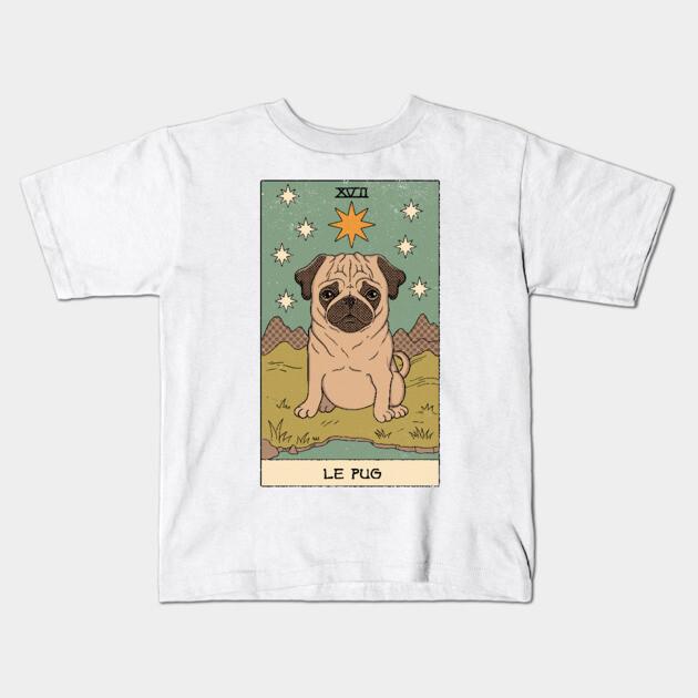 Boys Girls Soft Cotton Graphic Tees Le Pug Breathable Daily School Wear Kids T-Shirts