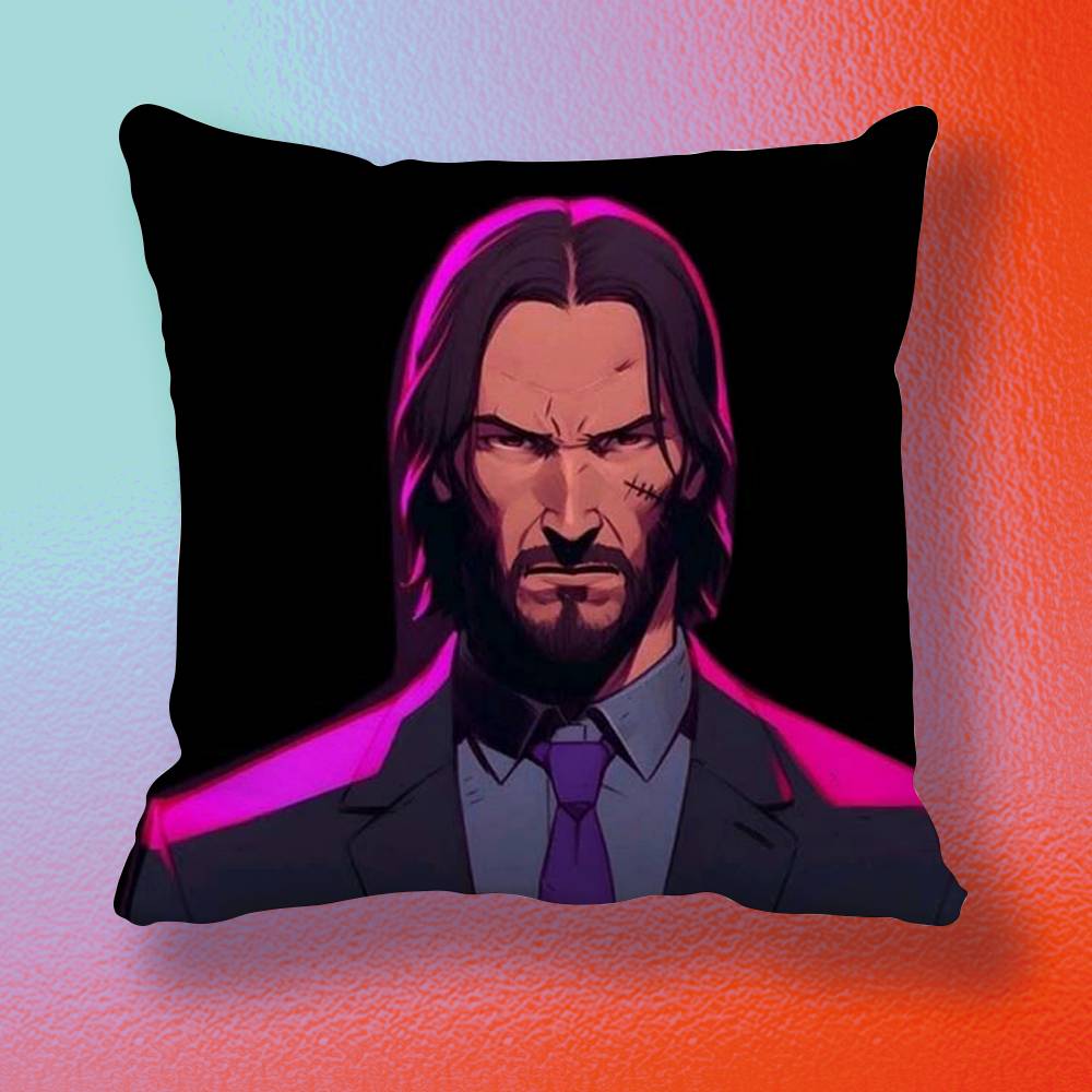 Classic Movie John Wick Pillow cover gift High definition digital printingSurprise vivid pattern Household