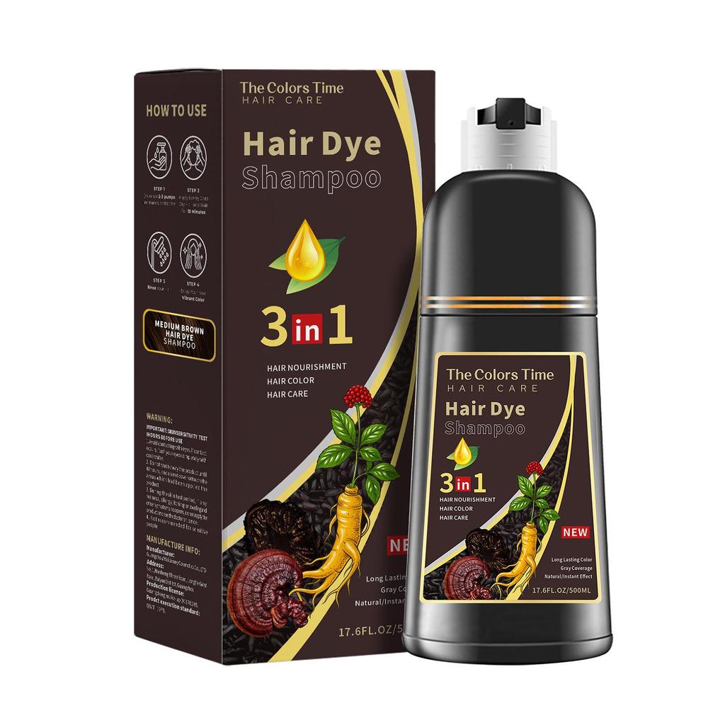 3-in-1 Plant-Based Bubble Hair Dye Cream with English Packaging