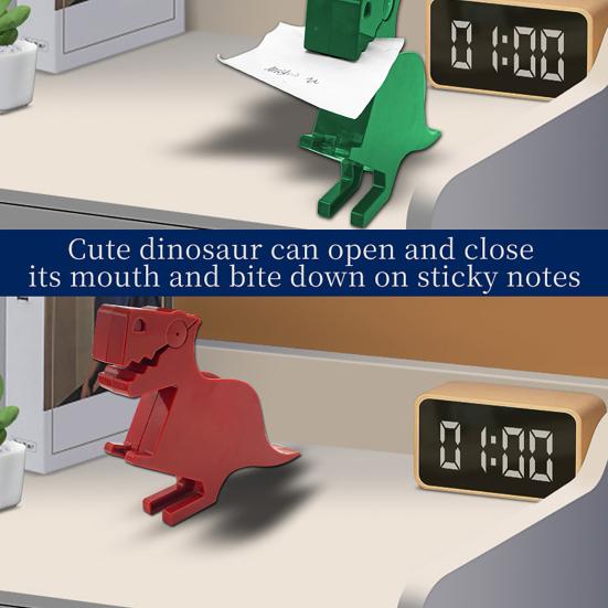 Cute Dinosaur Sticker Note Holder 3D Dinosaur Memo Clip Funny Office Desktop Supplies Organizer for Home Office Desk Decor