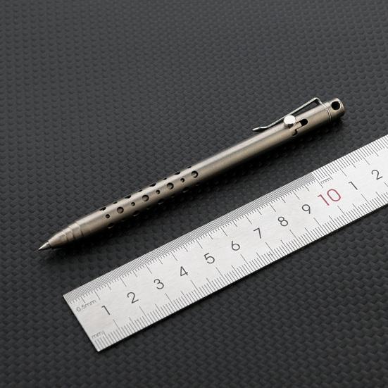 4.7" Length Titanium Alloy Ballpoint Pen Retractable Lightweight EDC Pen with Pocket Clip for Office Business School