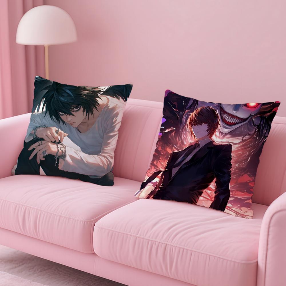 Misa Amane D-Death Notes Pillow Case Anti-Dustmite Pillowcase Invisible Zipper Silky Short Plush Sofa Cushion Cover