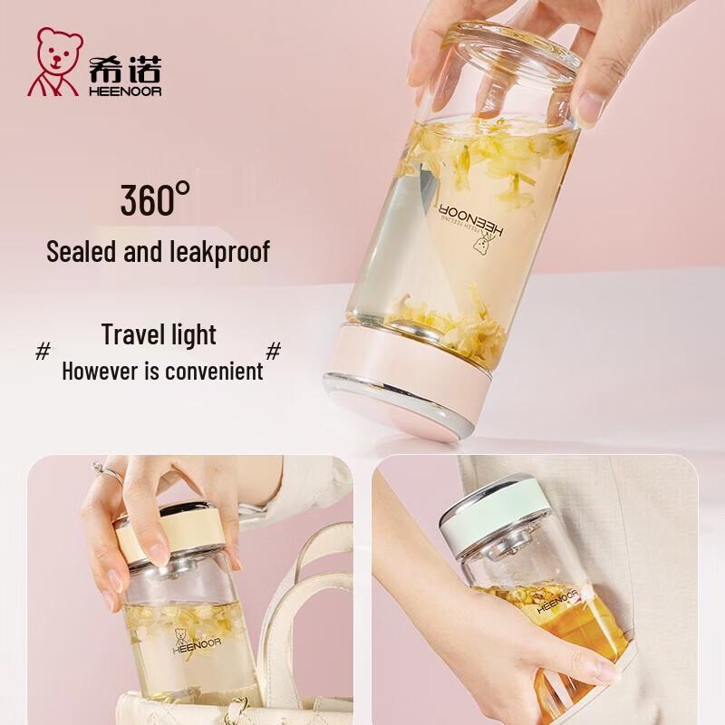 Heenoor XN-9062 Portable Glass Tea Infuser Cup