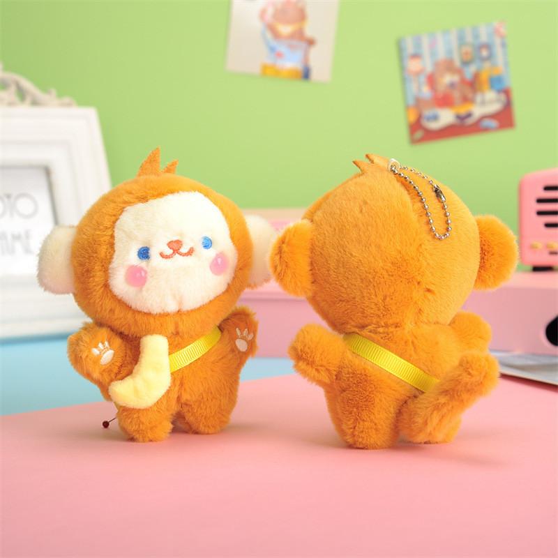 Cute Plush Monkey Keychain Creative Cartoon Animal Bag Charm Gift For Girls