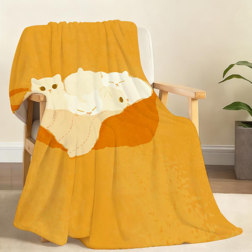 Cute Cartoon Cat Art Kawaii Blanket Soft Throw Blanket for Home Bedroom Bed Sofa Picnic Travel Office Rest Cover Blanket Gift