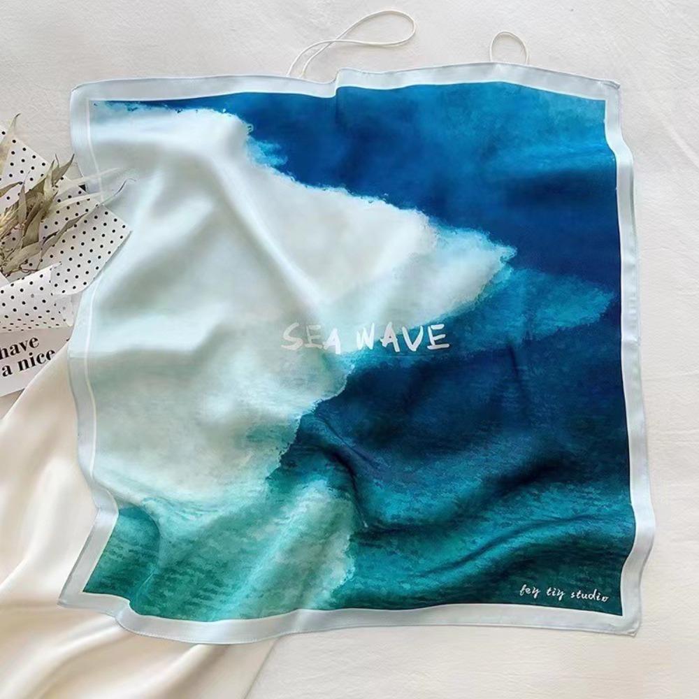 70*70cm Quadratischer Schal Luxusdruck Hijab Bandana Mode Kopfband