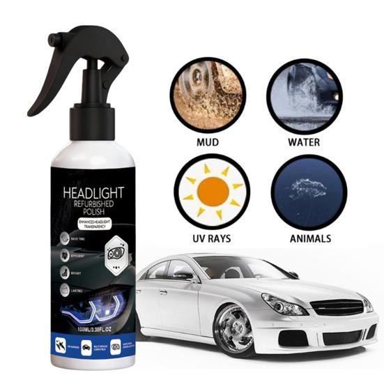 Scheinwerfer-Reparaturset Behebt Vergilbung Beschlag Oxidation Auto-Scheinwerfer mit Poliermittel UV-Schutzspray