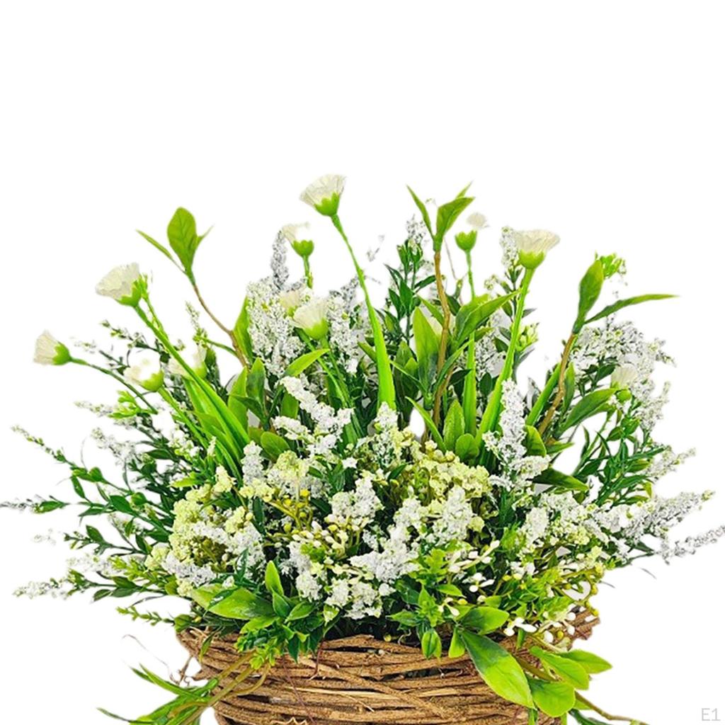 Front Door Beautiful Artificial Wreath,Door Hanger Basket Wreath,Wildflowers Hanging