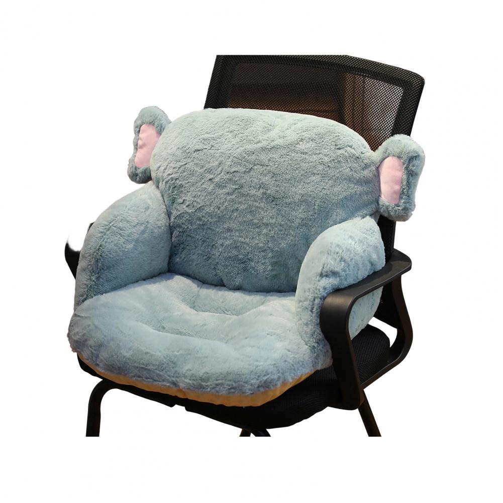 Breathable Seat Pad Backrest Cushion Cute Plush Chair Cushion with Backrest Non-slip Floor Seat Pad Comfy Tatami for Office