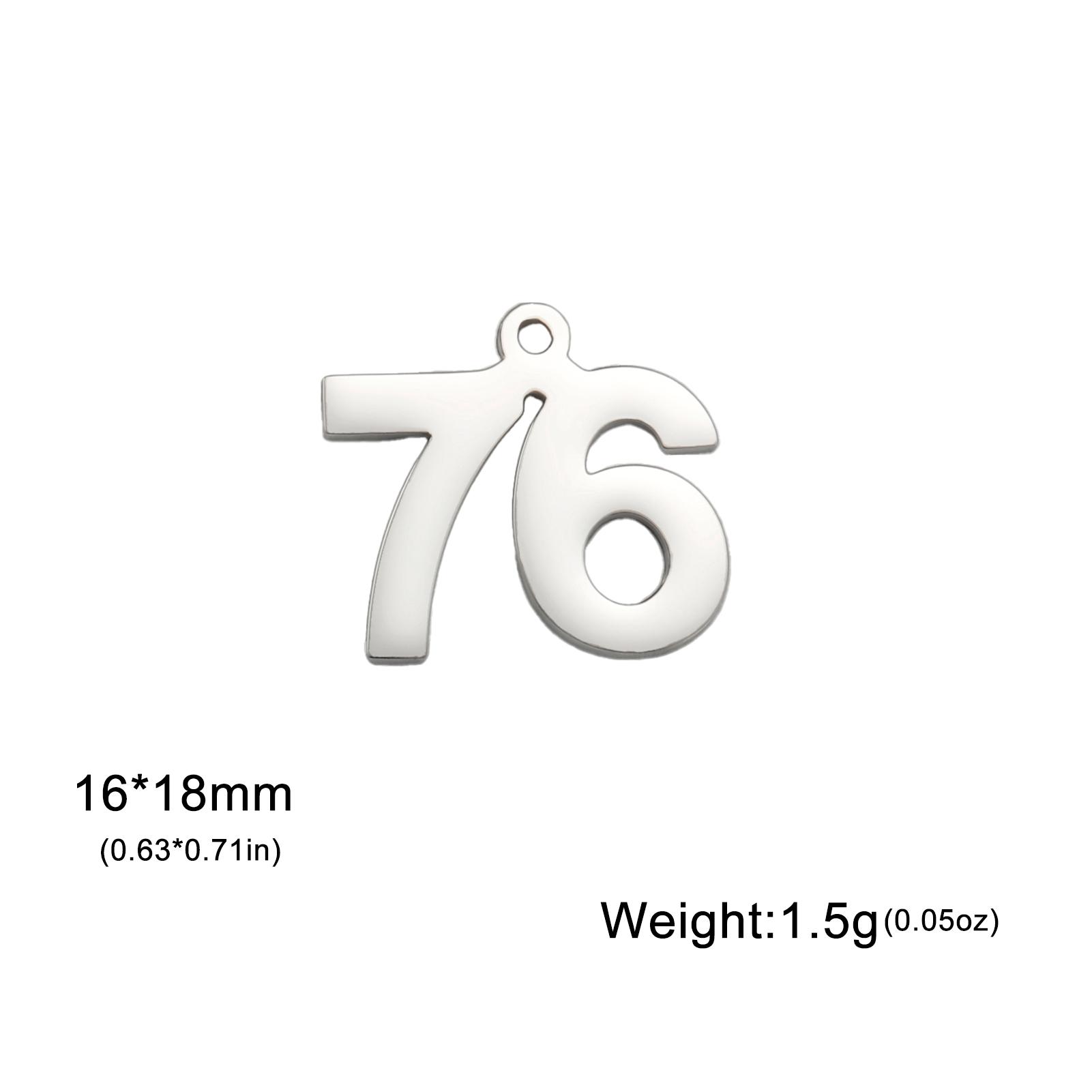 

Teamer 5pcs/lot Number 76-100 Charms Stainless Steel Charms for Necklace Bracelet Jewelry Making DIY Numbers Pendant Wholesale