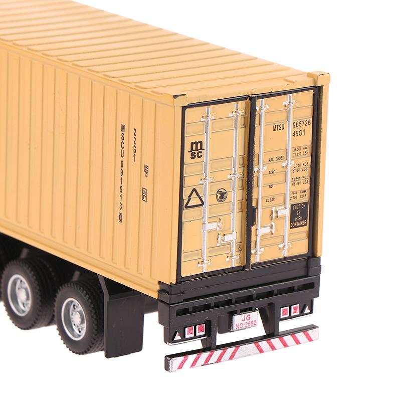 1:36 Diecast Alloy Truck Toy Container Pull Back With Light Transport Vehicle