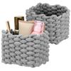 2 Stück Baumwollseil Geflochtener Aufbewahrungskorb Kleiner Quadratischer Korb für Niedlichen Nachttisch-Caddy Schreibtisch Kosmetik-Organisation