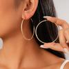 Smooth Geometric Round Silver Needle Stud Earrings, Metallic Sense, Fashionable and Versatile Temperament Earrings