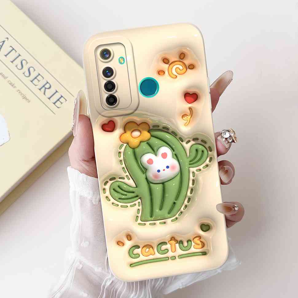 Für Realme 5 Pro Hülle Niedliche Panda-Blumen-Abdeckungen Weiche Silikonhüllen Für Realme 5 Realme5 Pro Stoßfeste Rückseite Fundas