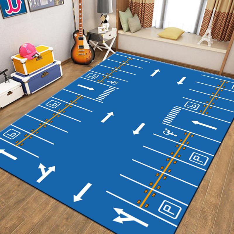 Rug Warm Rug Non-slip Children's Rug Living Room Bedroom Mat Game Map Printed Rug Baby Play Mat