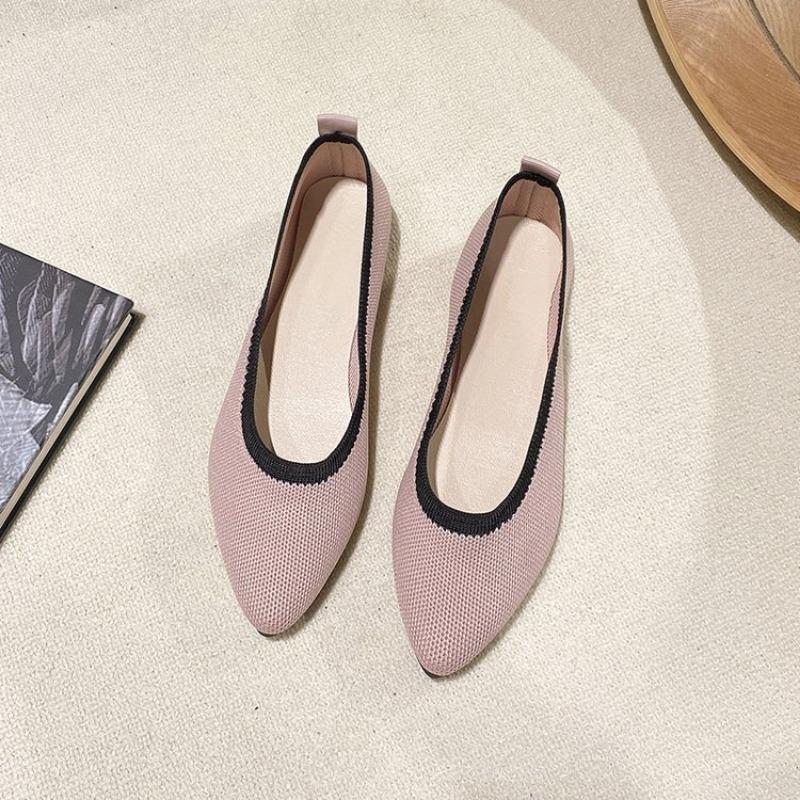Trendy Casual Single Shoes 2024 New Color Blocked Mesh Breathable Women's Foot on Daily Versatile Flat Shoes Zapatos De Mujer