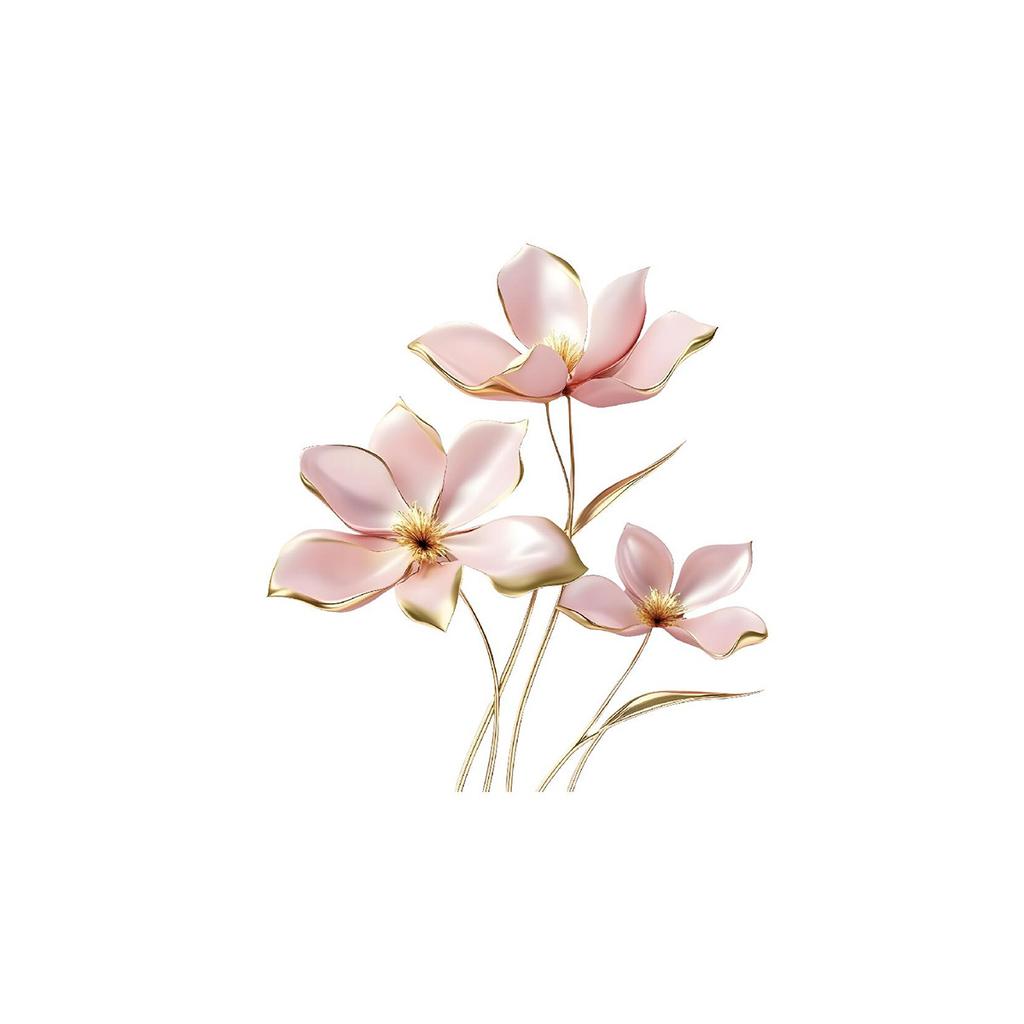 3D Pink Floral Toilet Stickers, Dimensional Flower Wall Decals for Bathroom Waterproof Removable Decor