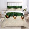 Chicken Duvet Cover Set Cool Animal Pattern Comforter Cover Funny Chicken Pattern Bedding Set Wildlife Quilt Cover