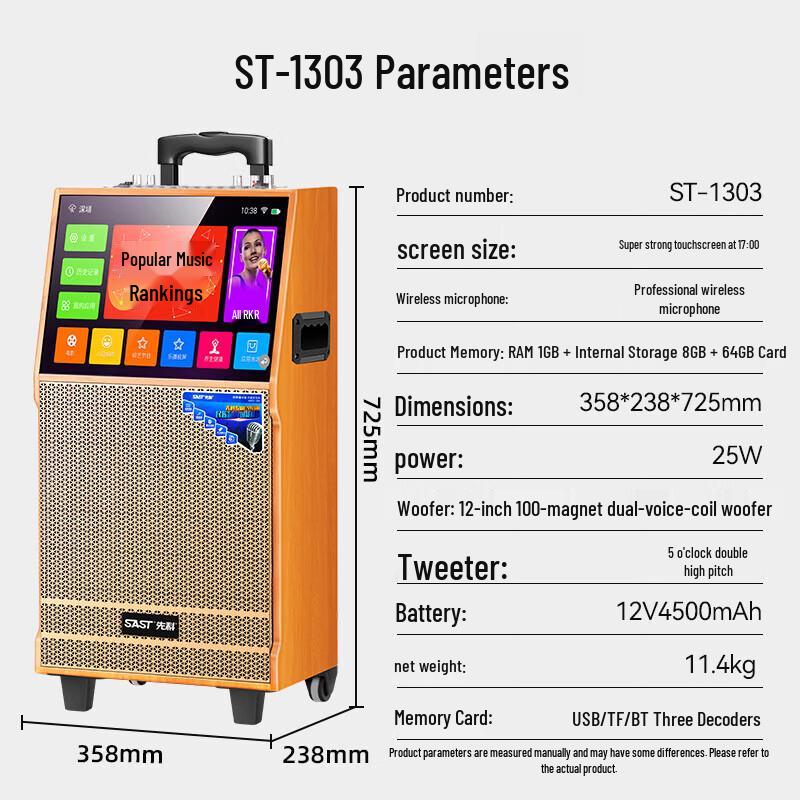 SAST 17-inch Screen Karaoke Speaker (CN version)