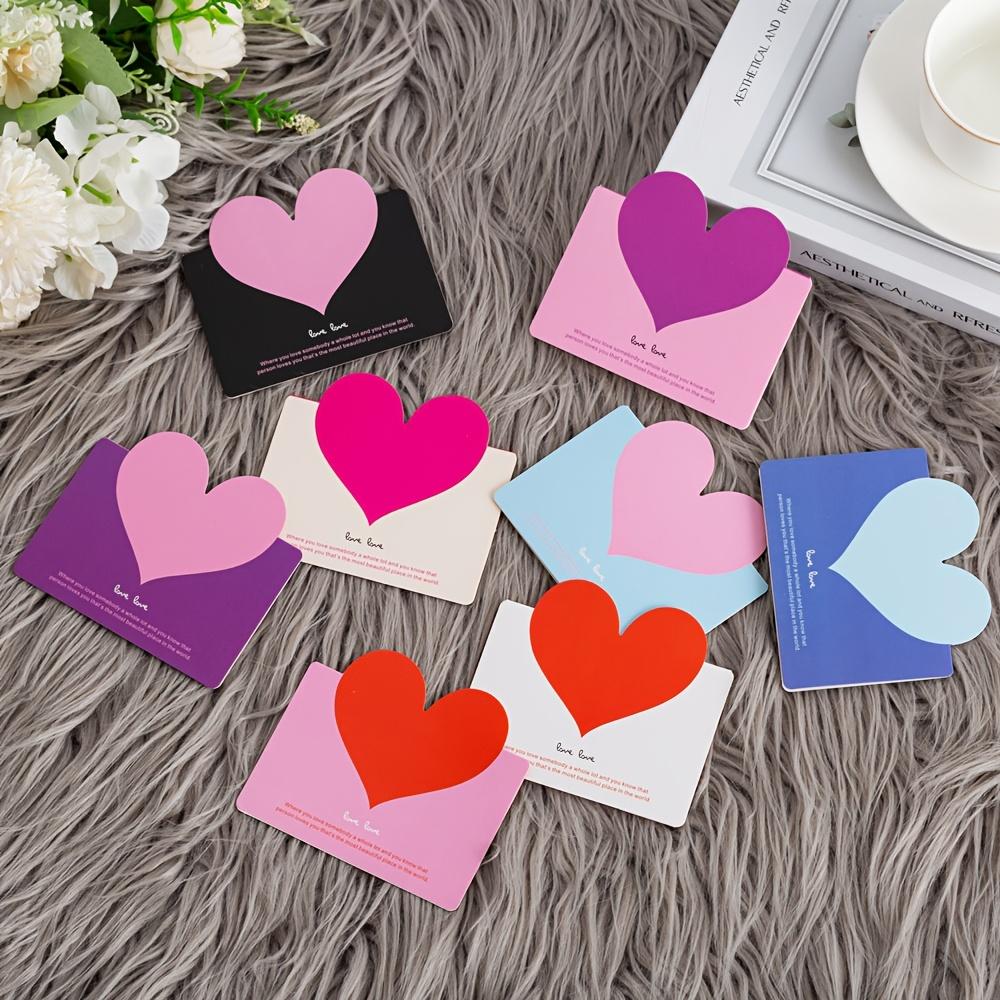 5pcs Heart shaped Thanksgiving Card, Greeting Card for Christmas, Wedding, Anniversary, Folding small greeting cards