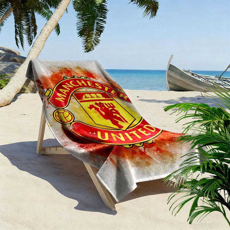 Royal MUFC Crown Print Beach Towel, Large Soft Quick Dry Towel for Beach Camping Swimming