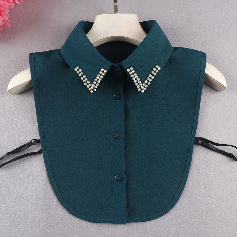 Μόδα Χρώμα Καραμέλας Λευκό Ψεύτικος Γιακάς Πουκάμισο Γυναικείο Ψεύτικος Γιακάς Μισό Πουκάμισο Μπλούζα Ψεύτικος Γιακάς Γυναικείο Πουλόβερ Πουκάμισο Αποσπώμενοι Γιακάδες