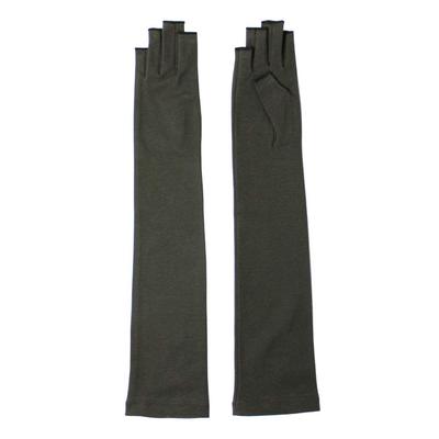 HandschuheDEPO Bio-Baumwolle Lang Fingerlos Luoyang Schwarz Damenhandschuhe, Gefärbt,