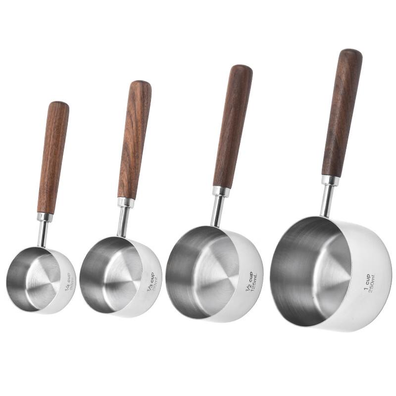 Abay Walnut & Stainless Steel Coffee Measuring Spoon Set