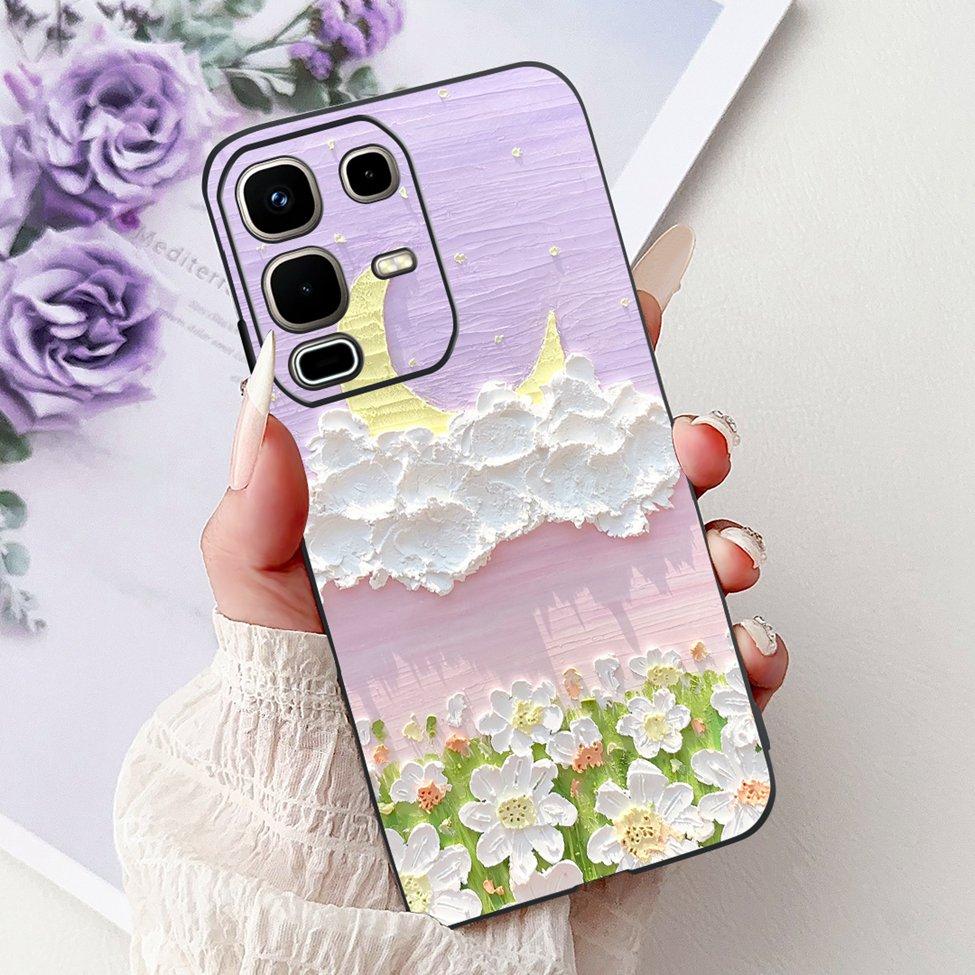 Per Infinix Note 50s X6870 Cover Posteriore Per Infinix Note 50s 5G Custodia Silicone Moda Lusso Fiori Gatto Carino Dipinto Divertente Paraurti