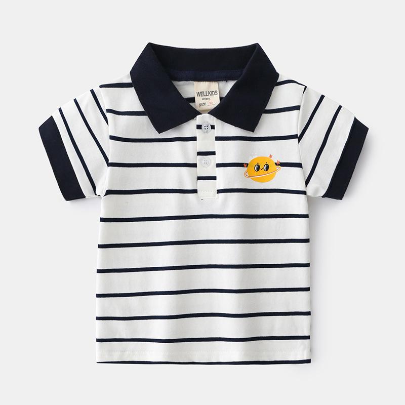 Kids Cartoon Polo Shirt Short Sleeve Printed Collared T Shirt Casual Summer Top Fashion Clothing for Toddler and Children Boys and Girls