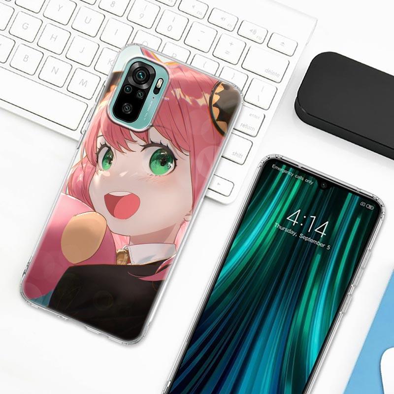 Spy X Family Anya Forger Anime Phone Case For Xiaomi Redmi Note 9s 8 11 7 9 10 Pro 10s 11s 8Pro K40 Clear Cover Cute  Girl Cases