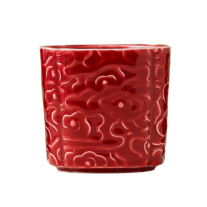 Chinese ceramic single cup tea set, tea cup, teacup master cup, wedding red newcomer tea cup, engagement cup