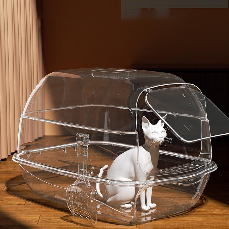 Large Pp Cat Litter Box Fully Enclosed Odor Control Cat Toilet Easy-To-Clean Litter Pan Anti-Tracking Pet Supplies