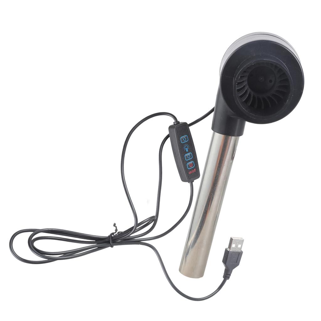5V USB Blower 5 Speed Control 14.5cm Flexible Air Duct Outdoor BBQ Fire Ignition Kitchen Ventilation Tool for Cooking