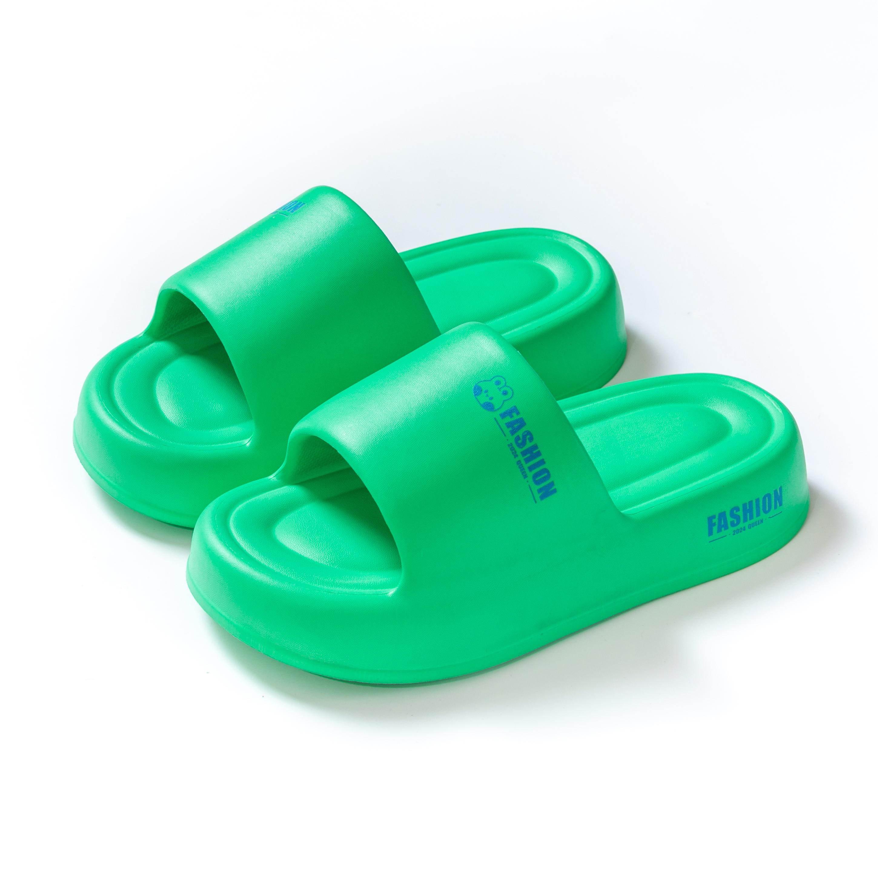 

Летняя мода Eva резиновые шлепанцы тапочки трендовые сандалии для женщин 4 см толстая подошва милый простой принт легкий 36-41