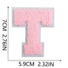 Roaring Sky A-Z Pink Chenille Embroidery Patch: 7cm Iron-on Sticker for Bags