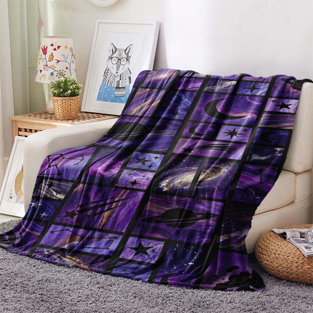 1 Stück Flanelldecke mit Weltraum-Print, Hohe Qualität, Bequem für alle Jahreszeiten, Heimdekoration, Wärme und Komfort, Perfekt für Weihnachtsgeschenke W159