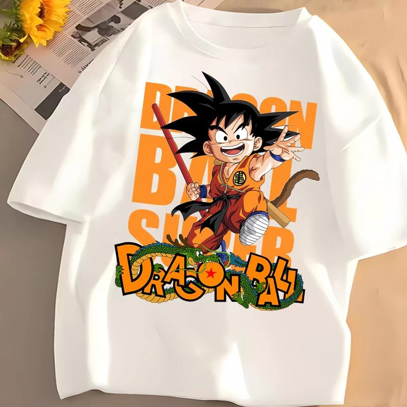 Dragon Ball Children Short Sleeve T-Shirt Boys Summer Casual Breathable Tees Anime Print Cotton Crew Neck Tops Cartoon Pullover