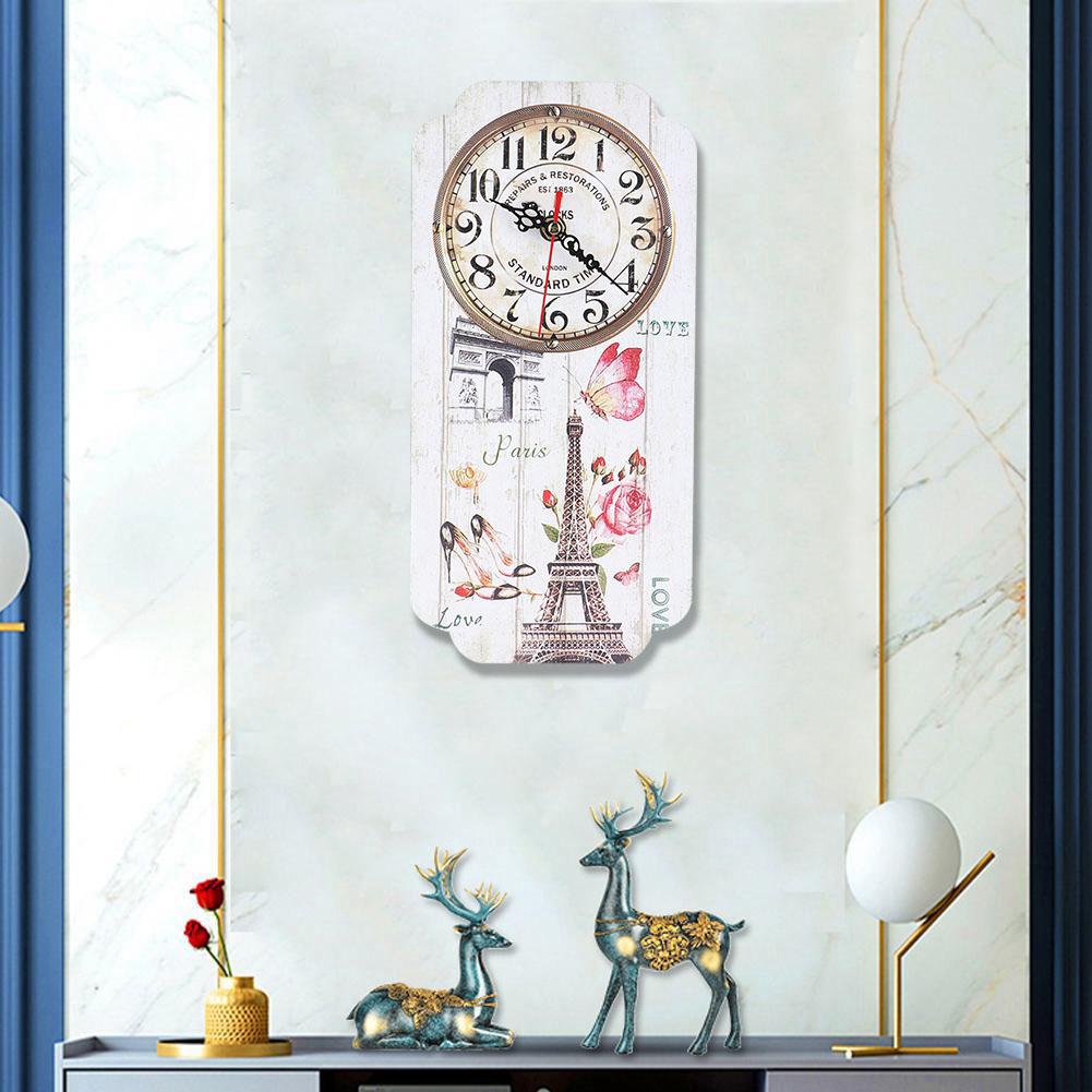 European Style Pattern Wall Hanging Clock Distinctive Home Living Bar Office Ornament