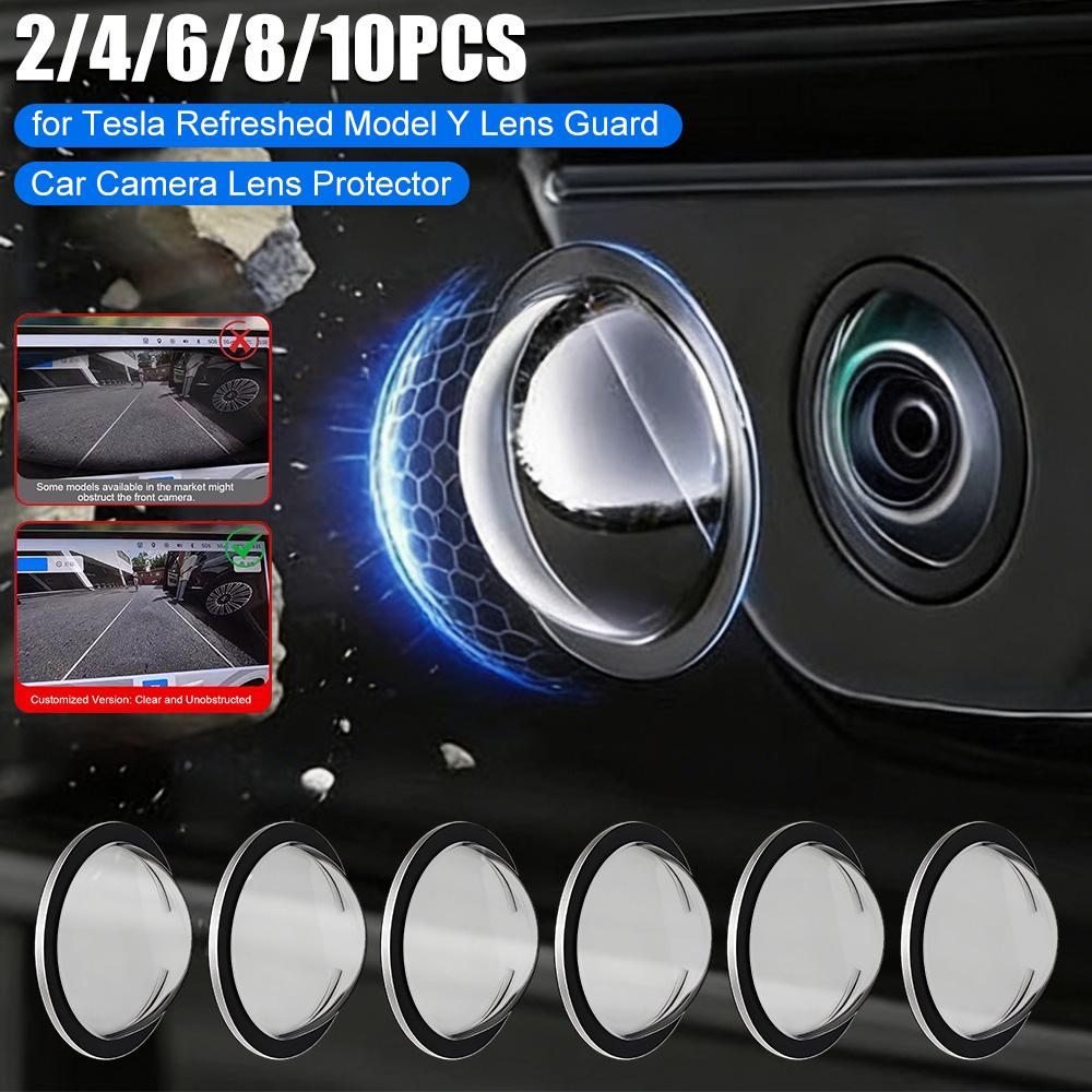 Car Camera Lens Protector for Tesla Refreshed Model Y Lens Guard Protective Cover High-Transparency Design Easy Installation