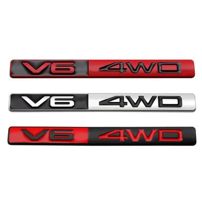 3D Metal V6 4WD Logo Adesivo de Carro Traseiro Tronco Fender Emblema Emblema Decalques para T/oyota H/IGHLANDER C/OROLLA R/AV4 C/amry C/ROWN P/RIUS R/EIZ