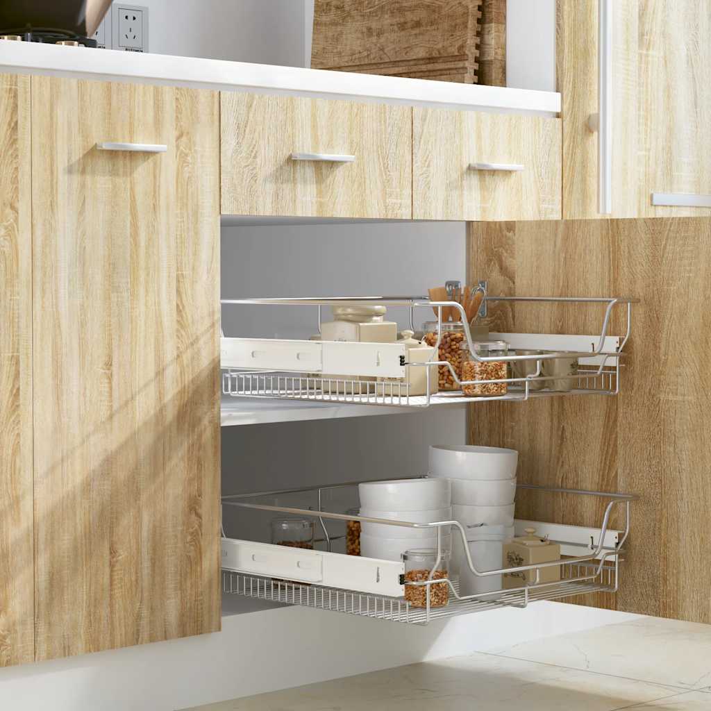 Built in Drawer Basket Slides 2 pcs Silver 600 mm