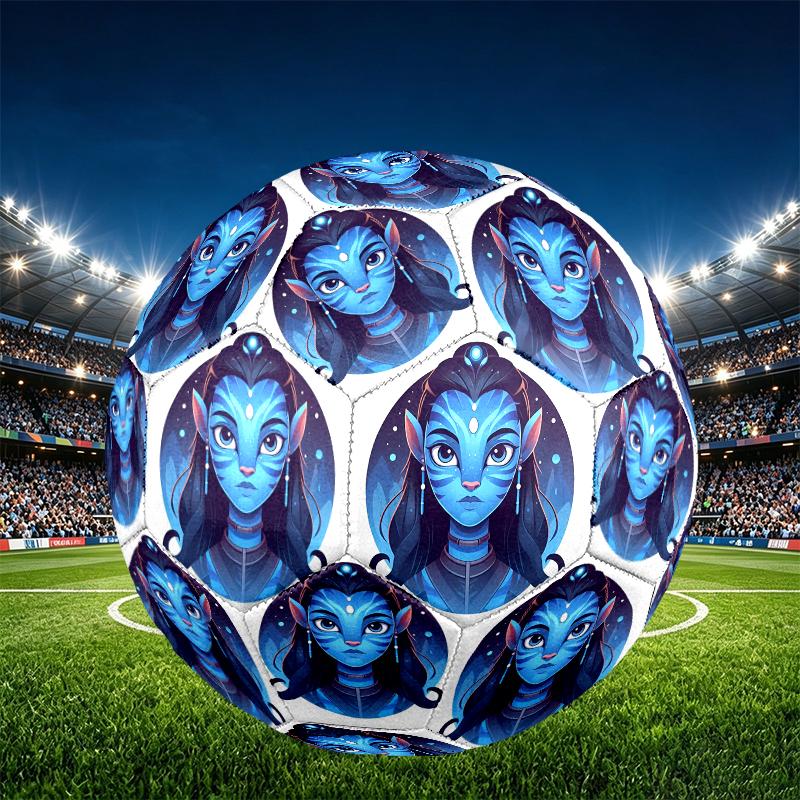 Avatar Print Size 5 Soccer Ball, PU Wear Resistant Football for Match Training and Daily Practice, Birthday Gift for Soccer Fans