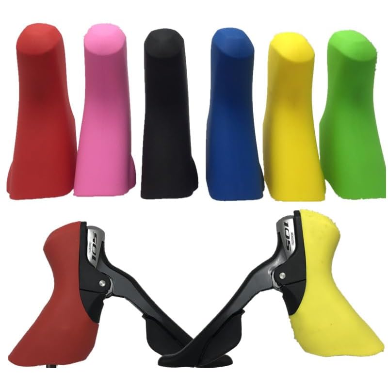 Shimano ST-4700 5800 6800 Hebelabdeckung, Rennrad Schalthebel Lenker Silikon Links und Rechts Bremshebel Abdeckungen, Fahrrad Radfahren (Grün) [Gebraucht]