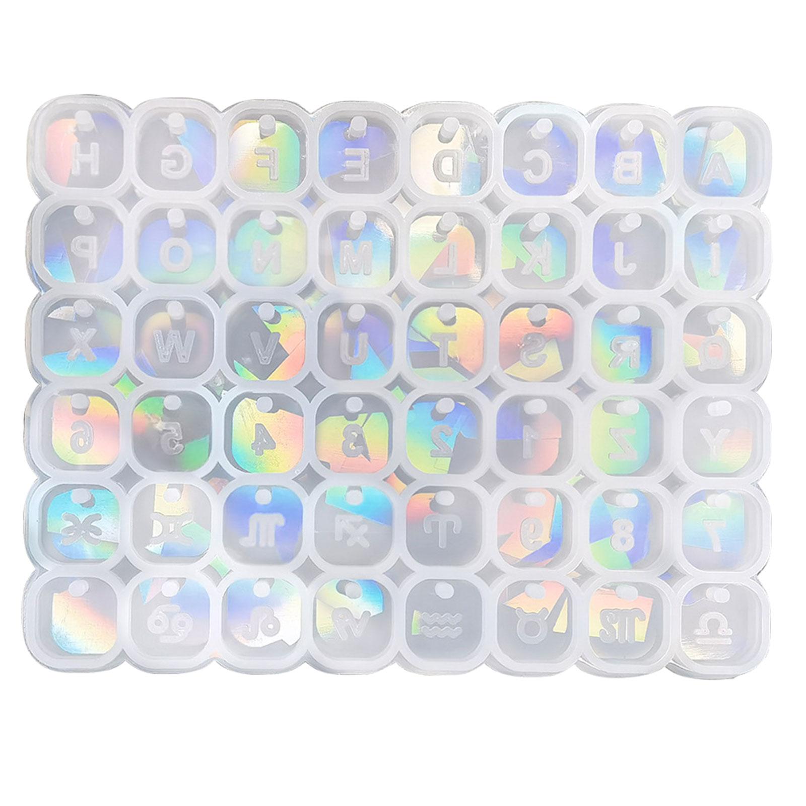 

Форма для мини-буквы с одним отверстием для поделок, голографическая буква, цифра, квадратная бусина, силиконовая форма для поделок, изготовление ювелирных изделий своими руками A прозрачный