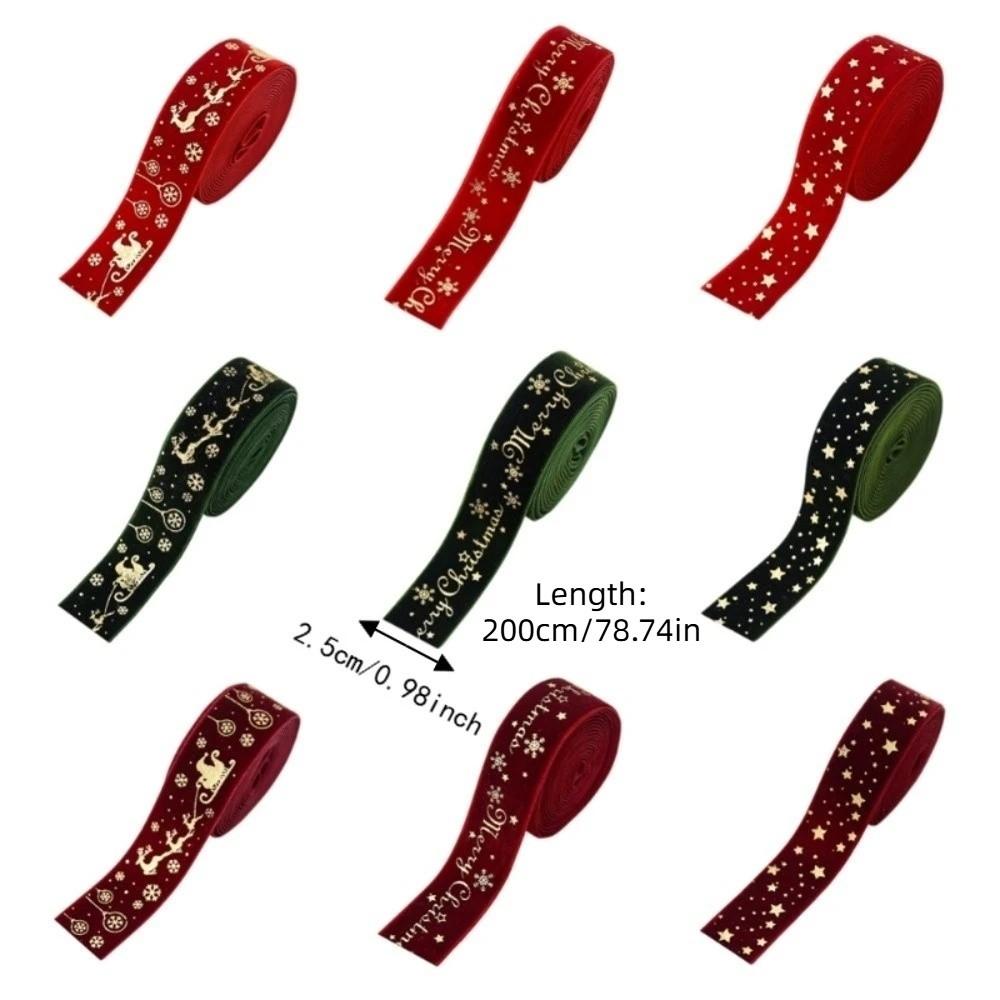 DIY Goldstempel Samtband Gewebte Kränze Grünes Rotes Band Weihnachtsbaumschmuck